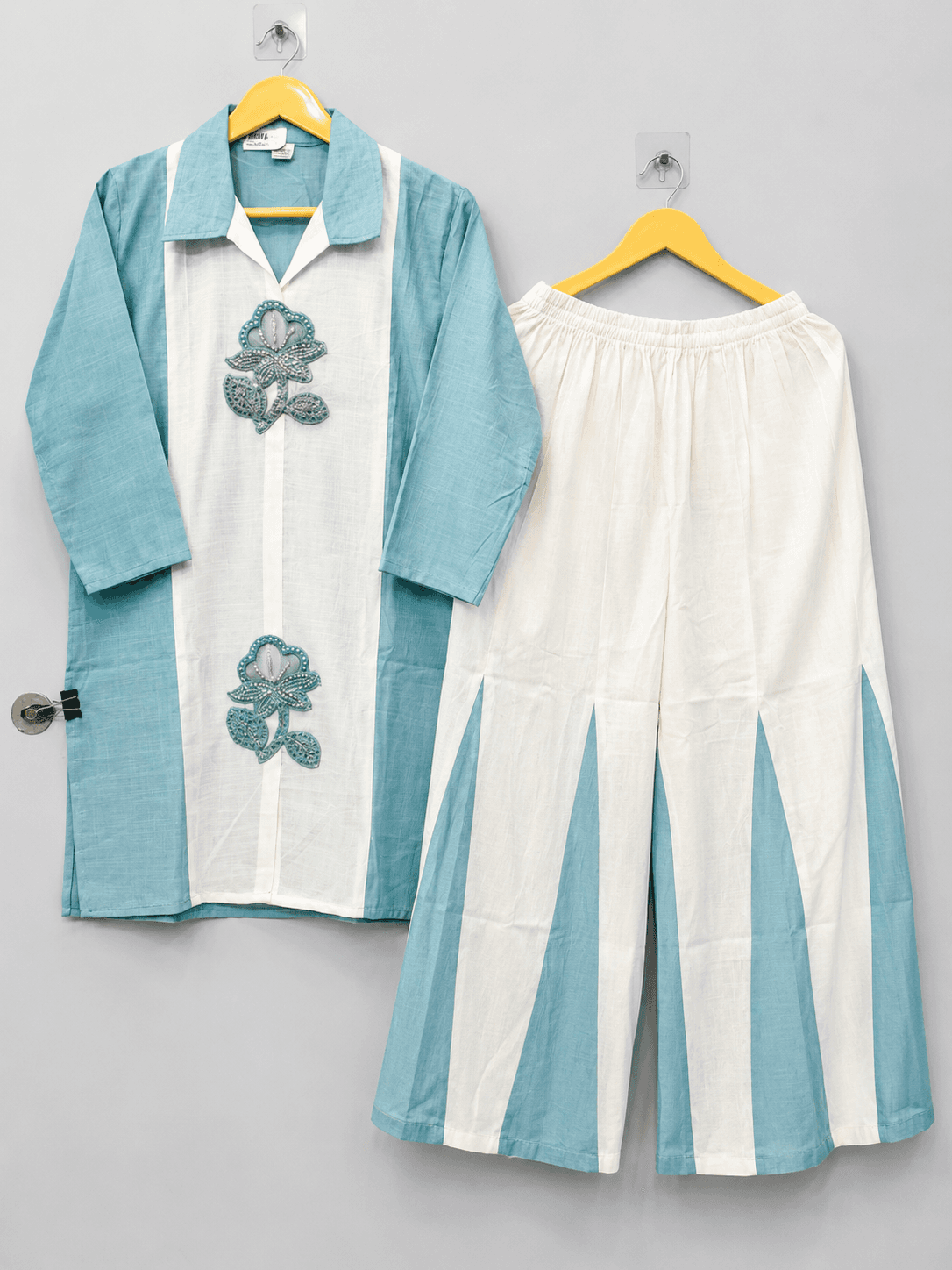 Sky Blue & White Cord Set