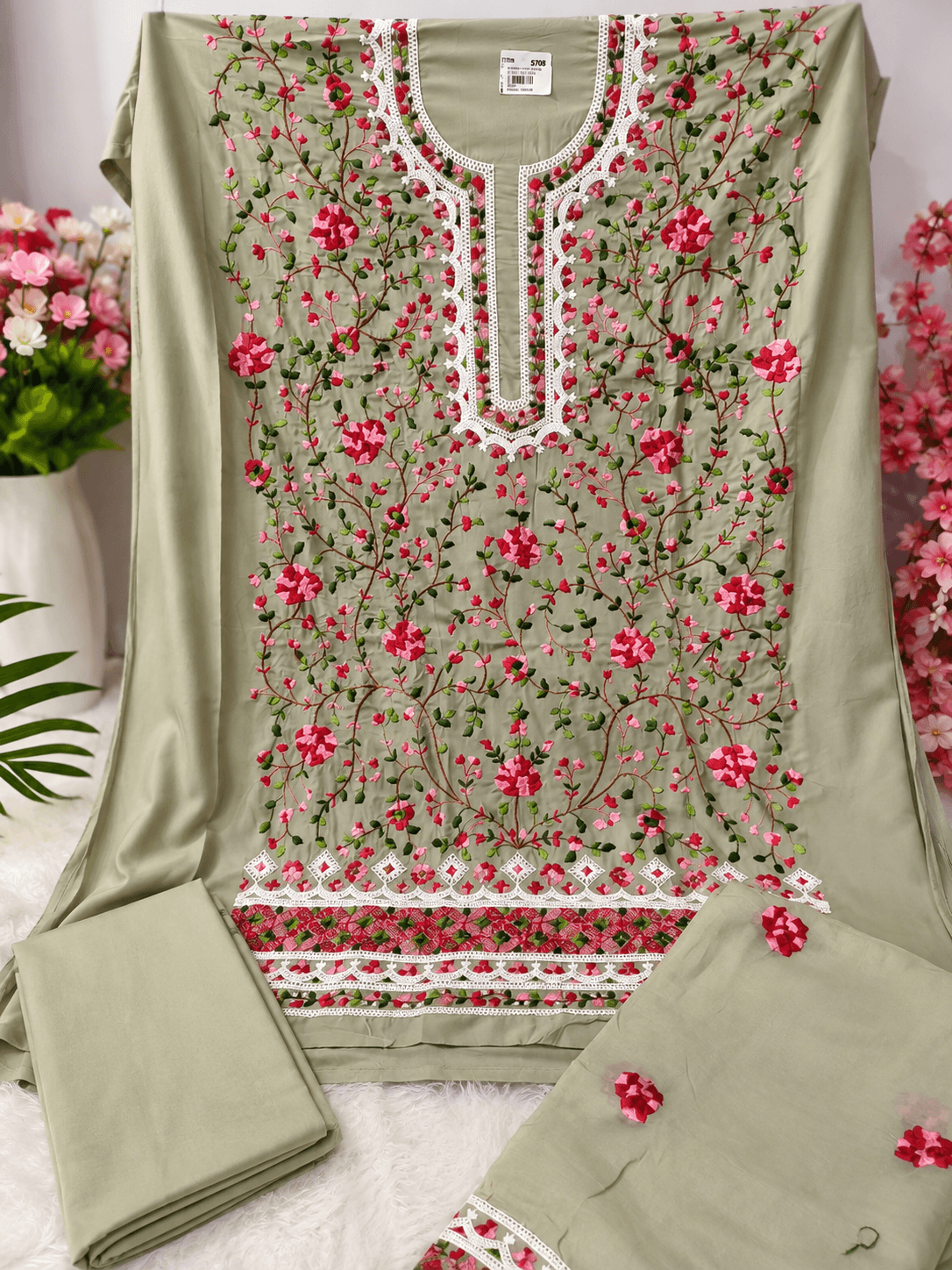Lucknowi Cotton Dress Material