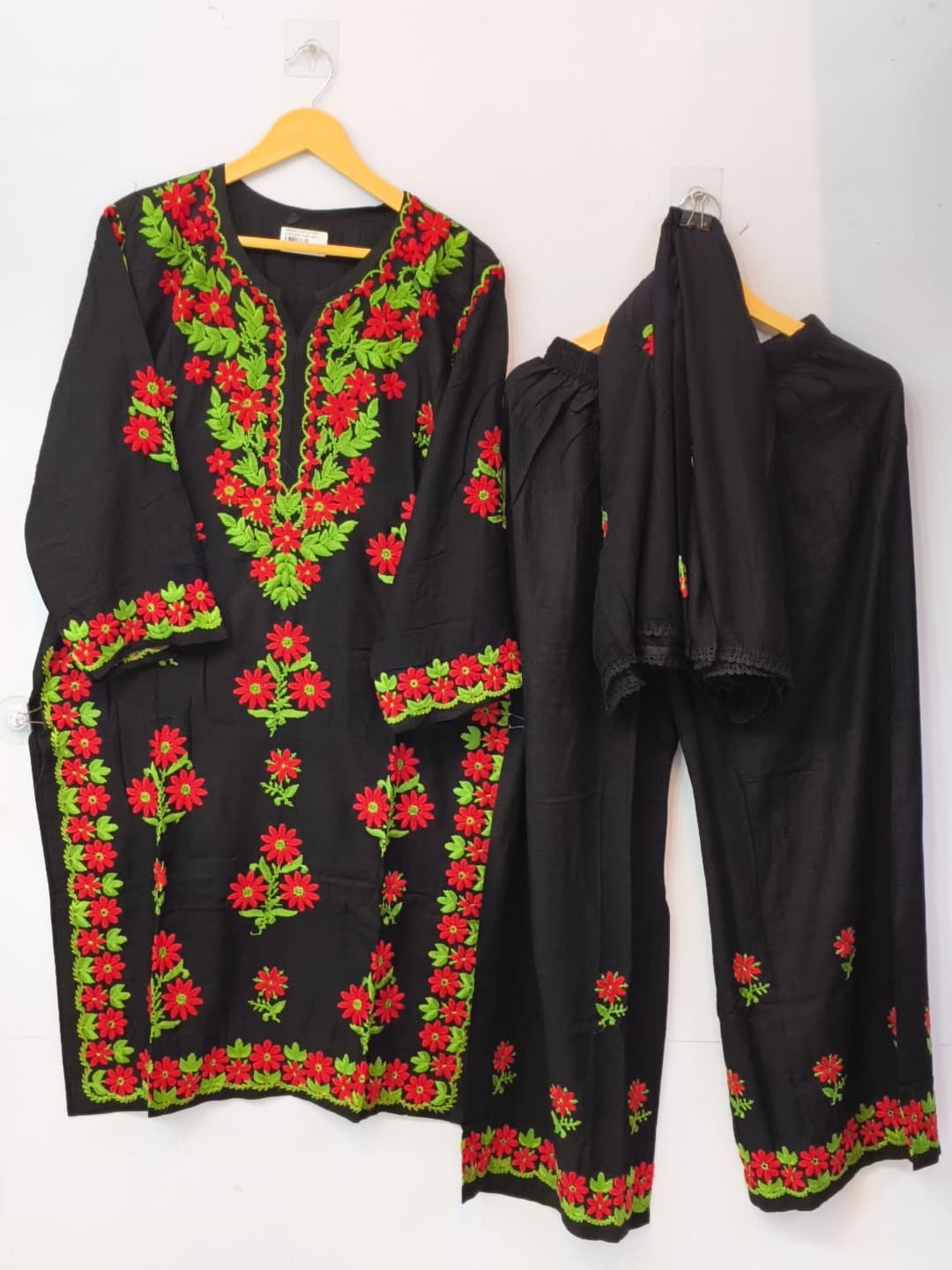 Black Lucknowi Embroidered Kurta Pant Set